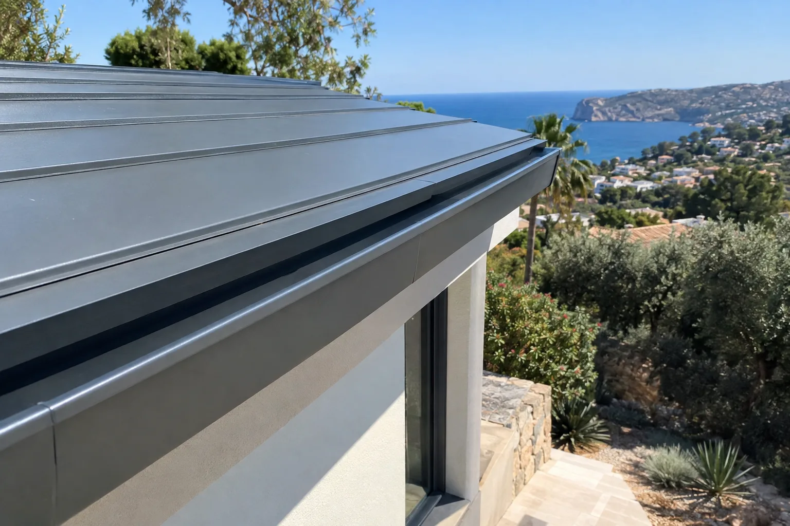 Techo móvil o de aluminio instalado sobre una terraza